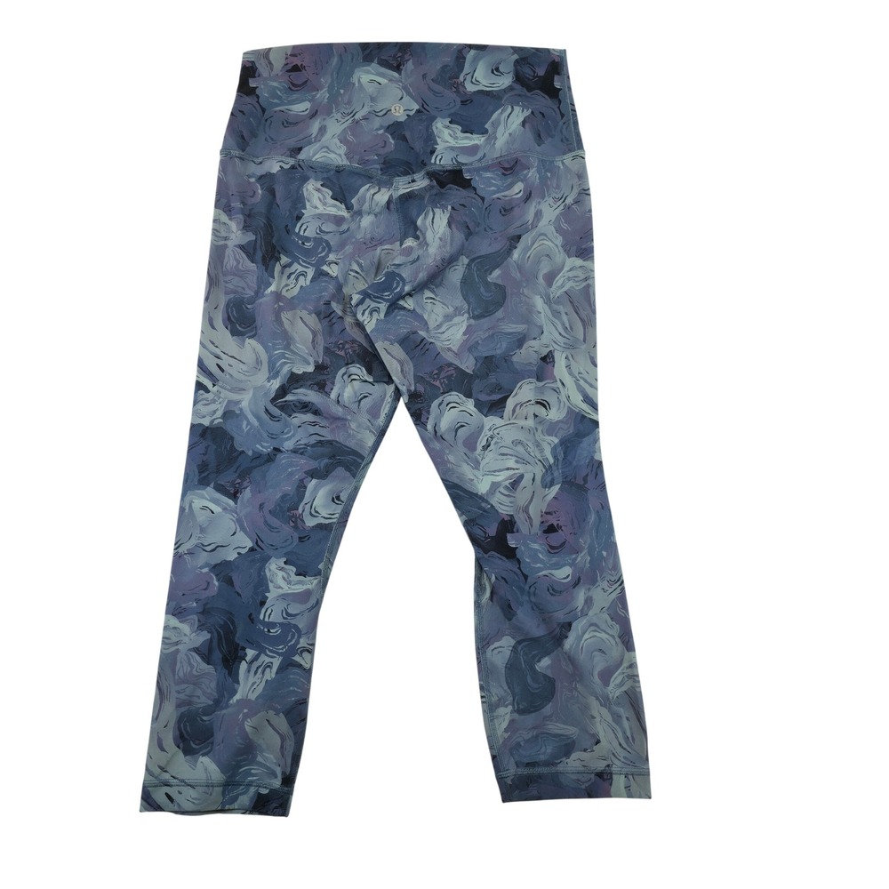 Lululemon Align High Rise Crop Leggings Abstract Swirl Print Blue Purple Size - Picture 5 of 8